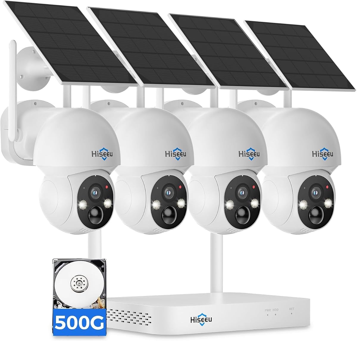 Hiseeu four-camera solar wireless security system